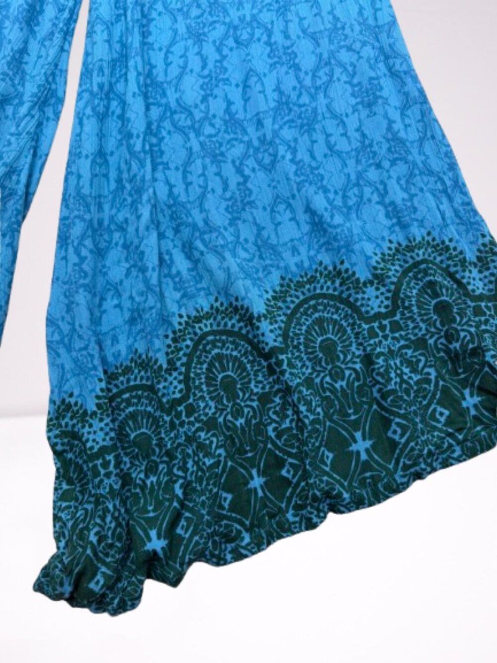 Free People NWOT Off Shoulder Bali Jumpsuit Boho Festival Size S in Teal - Picture 7 of 11